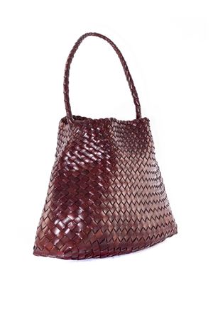 Borsa Santa Maria Mini S. Croce in pelle marrone bruciata DRAGON DIFFUSION | 8700BRUCIATO